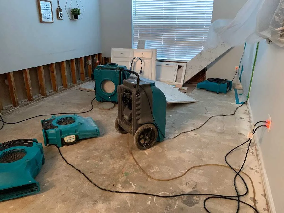 Dehumidifier in flood-cut room for Water Extraction & Removal in Crestline